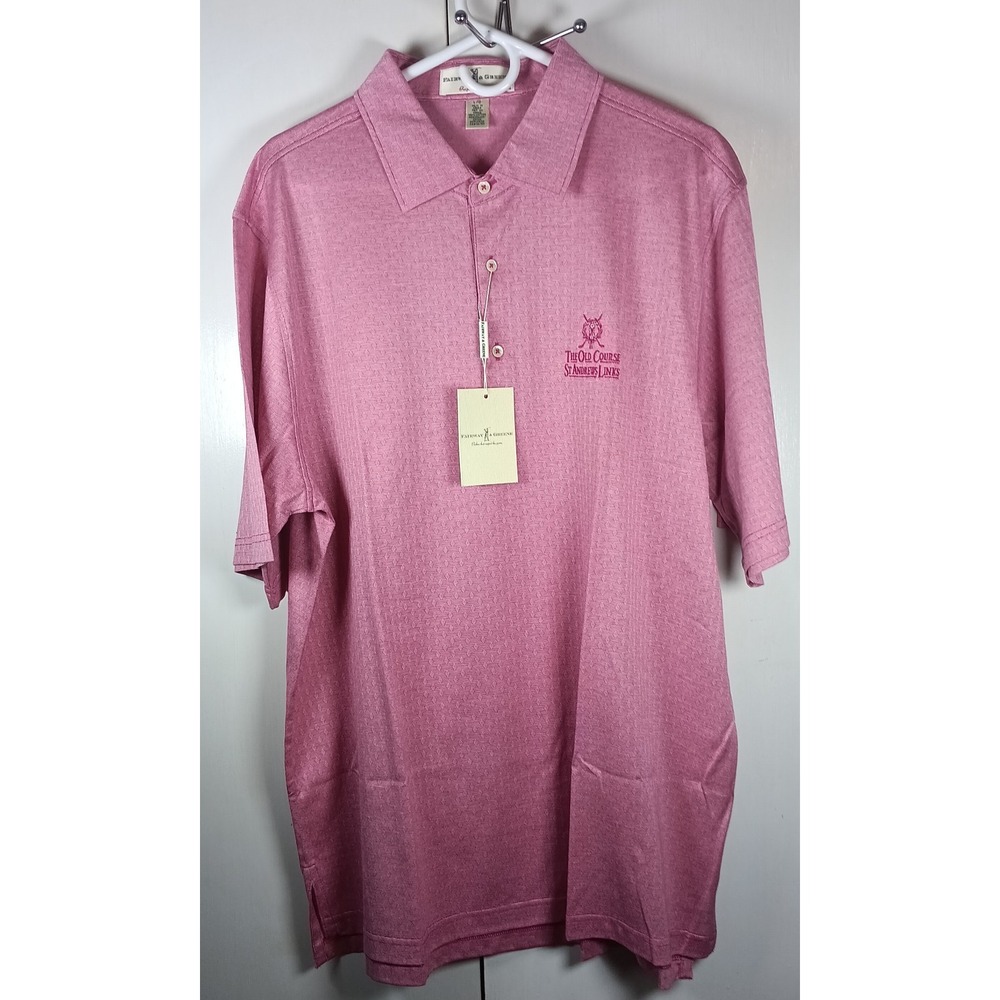 Fairway & Greene NWT Polo Shirt Mens pink The Old Course at St Andrews Golf - Picture 2 of 8